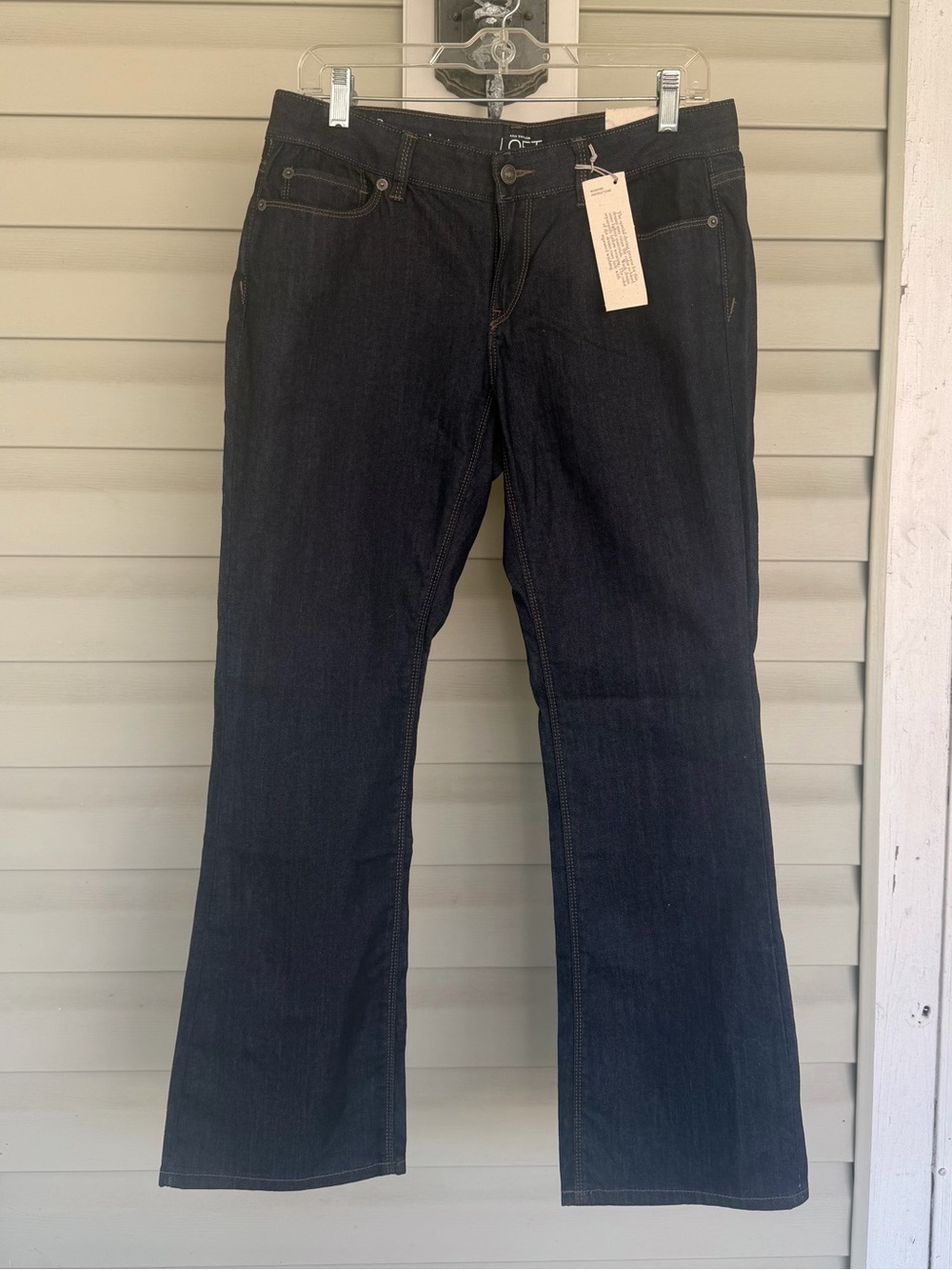 NWT LOFT Jeans Women Sz 8P Blue Original Boot Midrise Dark Wash Cotton Blend